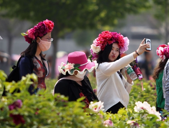 （菏澤市曹州牡丹園游客。圖片來(lái)源：《花開(kāi)時(shí)節(jié)》菏澤市攝影家協(xié)會(huì)劉心中）